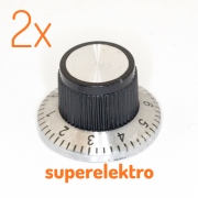 2x Drehknopf für Potentiometer mit Skala, Poti-Knopf