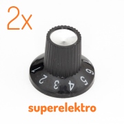 2x Drehknopf für Potentiometer mit Skala, Poti-Knopf, Gitarren-Poti